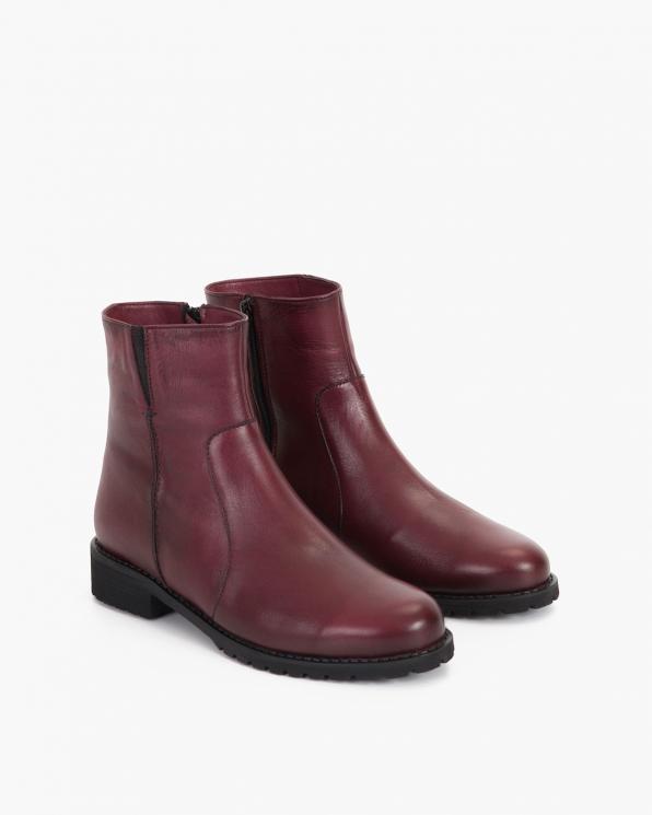 Bordowe botki skórzane 075-80474-BORDO
