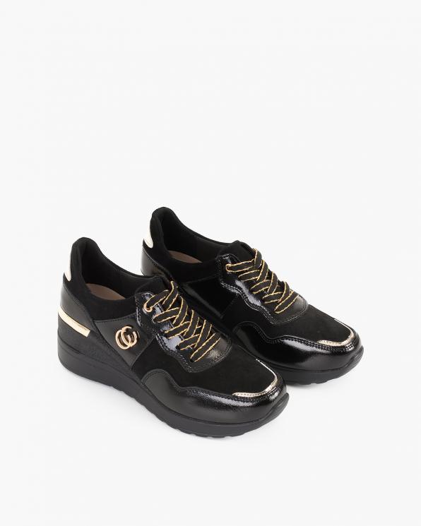Czarne sneakersy zamszowe 131-96192-CZARNY