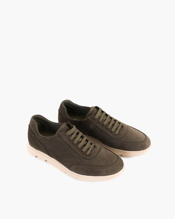 Ciemnozielone półbuty męskie nubukowe 135-233212-KHAKI