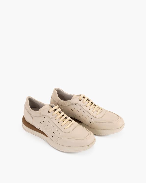 Beżowe półbuty męskie skórzane 135-231182-BEIGE