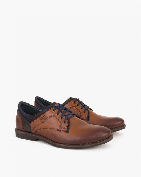 Brązowe półbuty męskie skórzane 015 -3461-BR-20