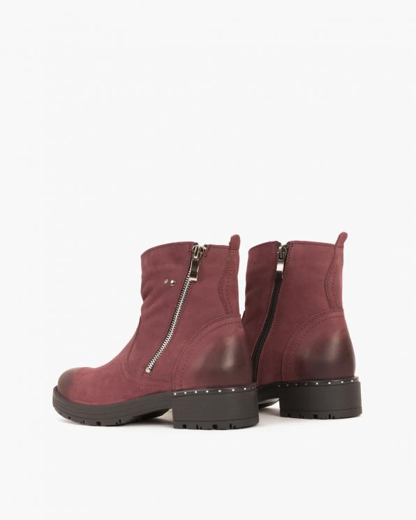 Bordowe botki nubukowe 048 9531/BORDO