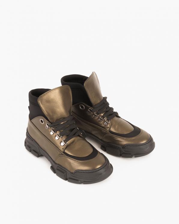 Oliwkowe sneakersy skórzane 079 8169-OLIWKOW
