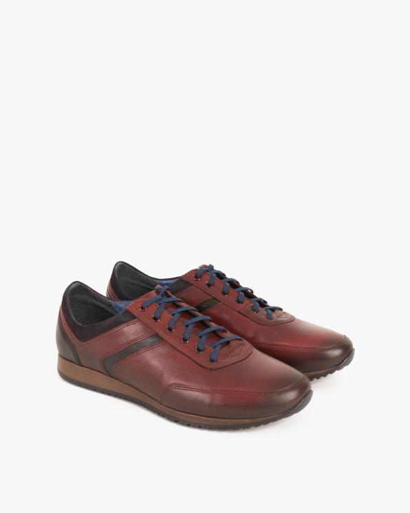 Bordowe półbuty męskie skórzane 015-5171-BORDO