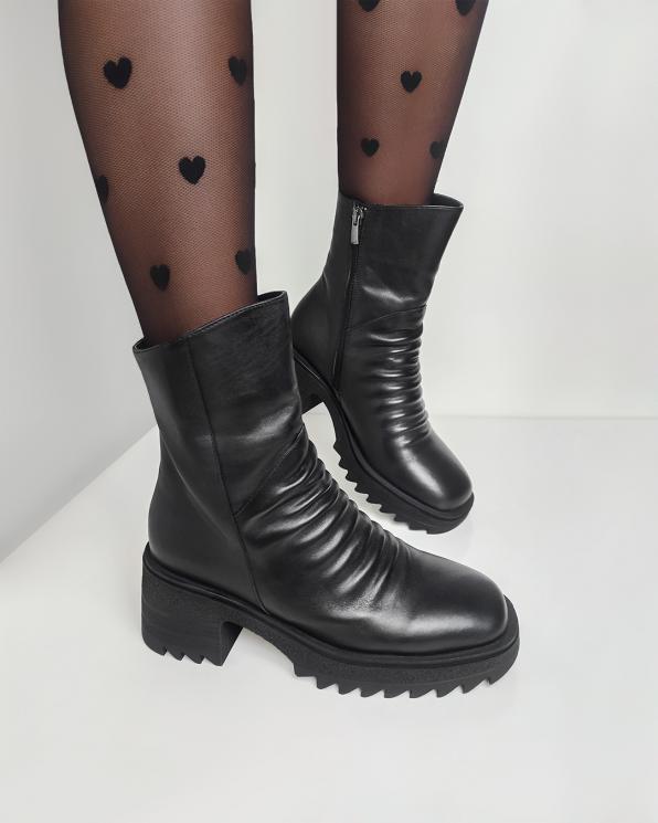 Czarne botki damskie 137-101-CZARNY