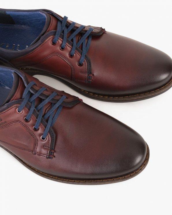 Bordowe półbuty męskie skórzane 015 -3461-BORDO